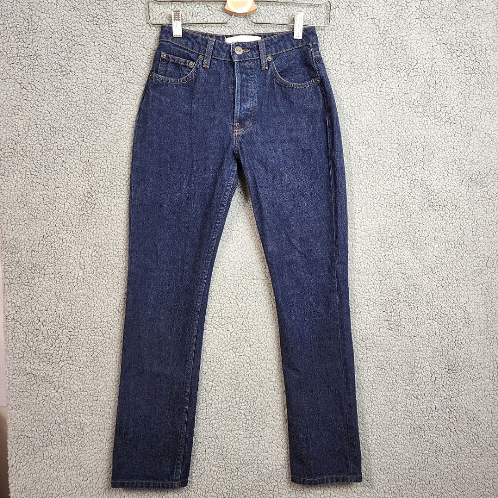 Reformation Winona Mid Rise Made in U.S. Button-Fly Volta Wash Slim Jeans Size23